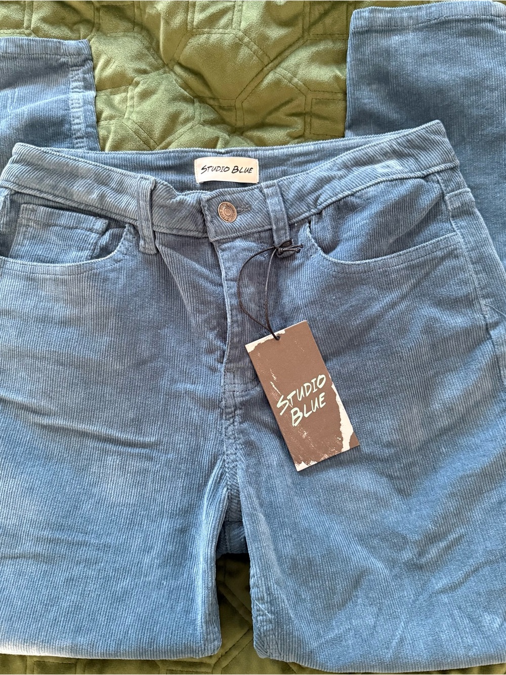 Studio Blue Women's Straight-Leg Corduroy Jeans — Light Blue